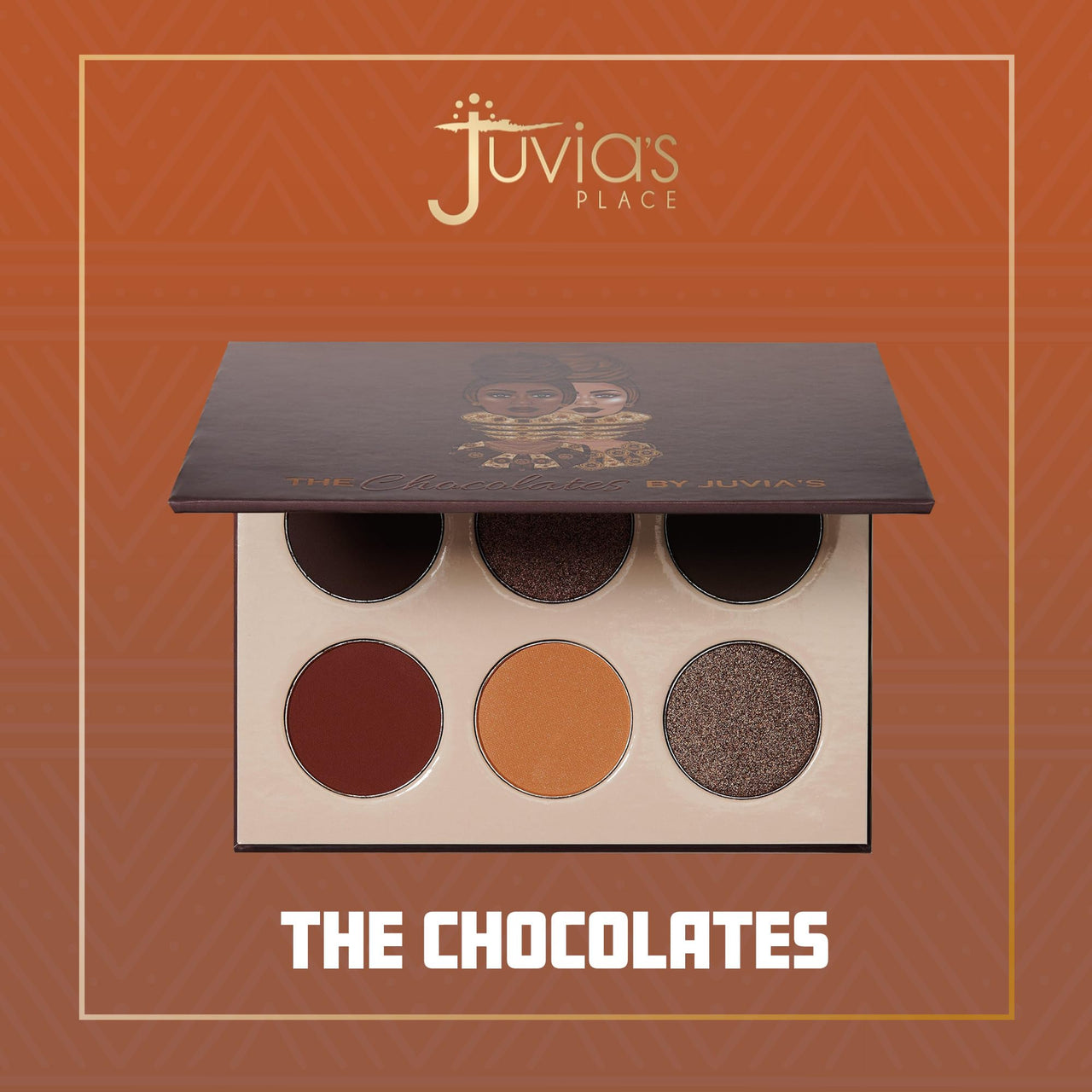 Juvia's Place Palette The Chocolates - Tan, Auburn, Shades of 6, Rich Dark Chocolate Palette, Professional Eye Makeup, Pigmented, Makeup Palette for Eye Color & Shine
