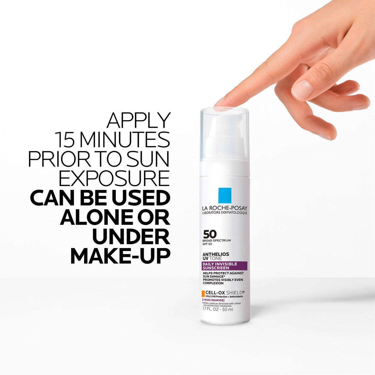 La Roche Posay Anthelios UV Tone Sunscreen SPF 50, Daily Sunscreen for Face with Niacinamide, Broad Spectrum Invisible SPF Protection for Discoloration and Uneven Skin