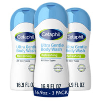 Thumbnail for Cetaphil Ultra Gentle Refreshing Body Wash, Refreshing Scent For Dry to Normal, Sensitive Skin, 16.9oz Pack of 3, with Aloe Vera, Calendula, Vitamin B5, Hypoallergenic, Dermatologist Tested
