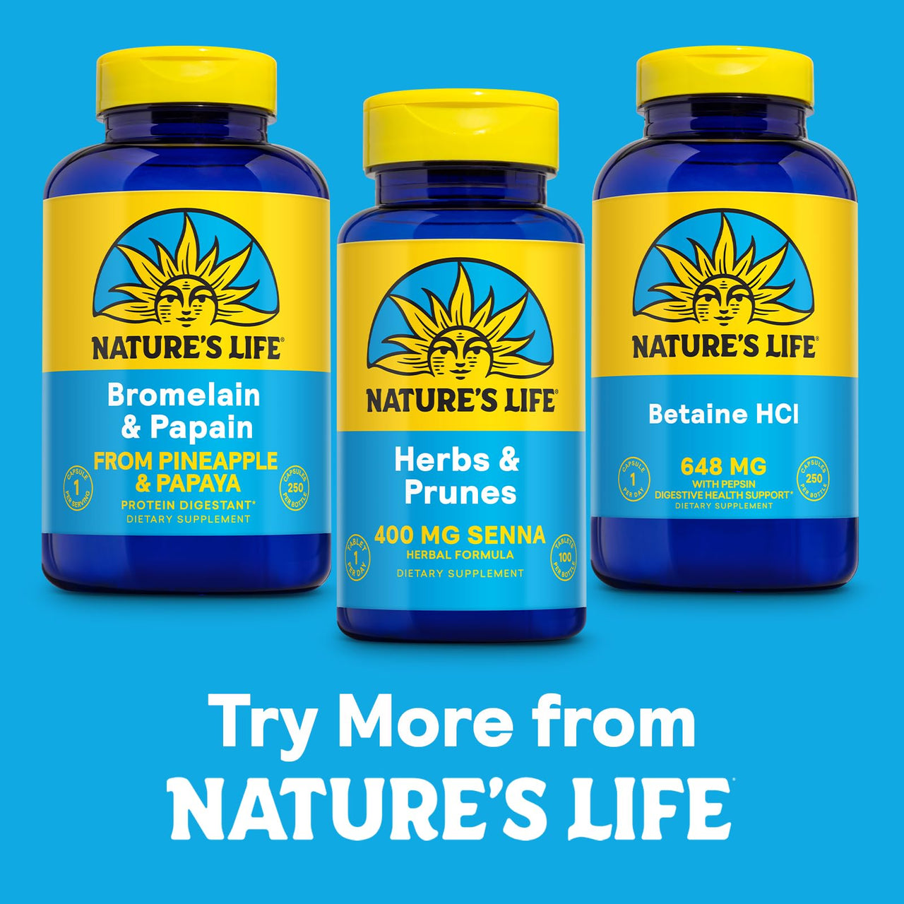 Nature's Life Herbs & Prunes - Herbal Supplements w/ 400mg Senna Leaves - Daily Wellness Support w/Prune, Cascara Sagrada, Organic Flax Seed Meal - Vegan, Lab Verified, 60-Day Guarantee, 100 Servings