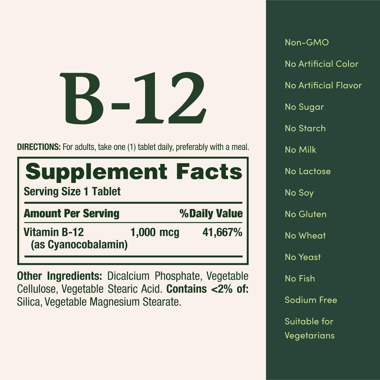 Vitamin B12 by Nature's Bounty, Vitamin Supplement, Supports Energy Metabolism and Nervous System Health, 1000mcg, 100 Tablets