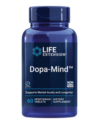 Thumbnail for Life Extension Dopa-Mind™, Dopamine Support Supplement, Supports Cognitive Performance, Healthy Dopamine Production, Gluten-Free, Non-GMO, Vegetarian, 60 Tablets
