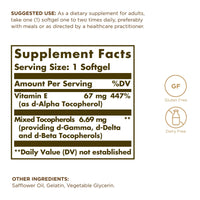 Thumbnail for Solgar Vitamin E 67 mg (100 IU) - 100 Softgels, Pack of 2 - Antioxidant Support - Gluten & Dairy Free - 200 Total Servings