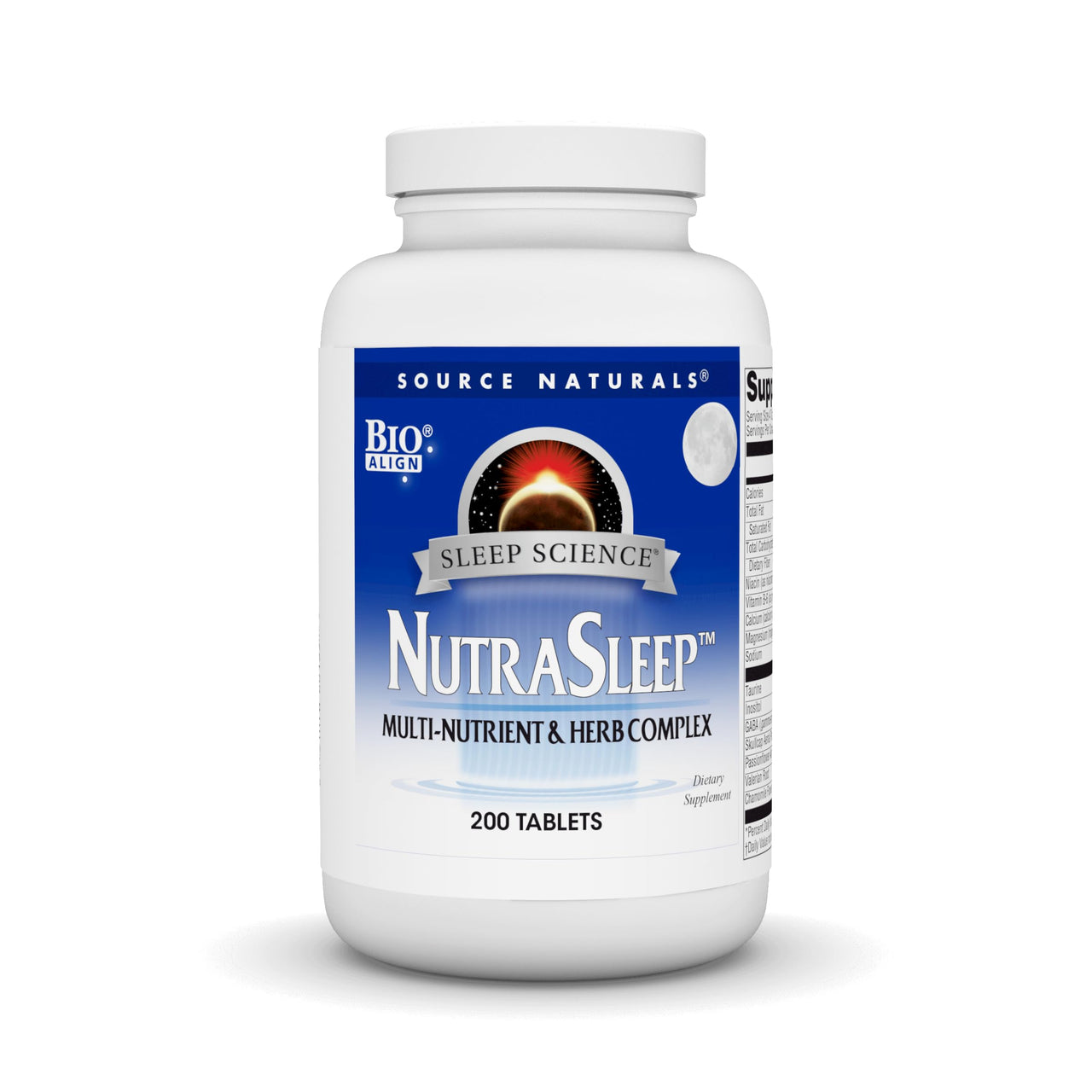 Source Naturals NutraSleep, Melatonin-Free Multi-Nutrient & Herb Complex, Vegetarian Formula for Relaxation Support - 200 Tablets