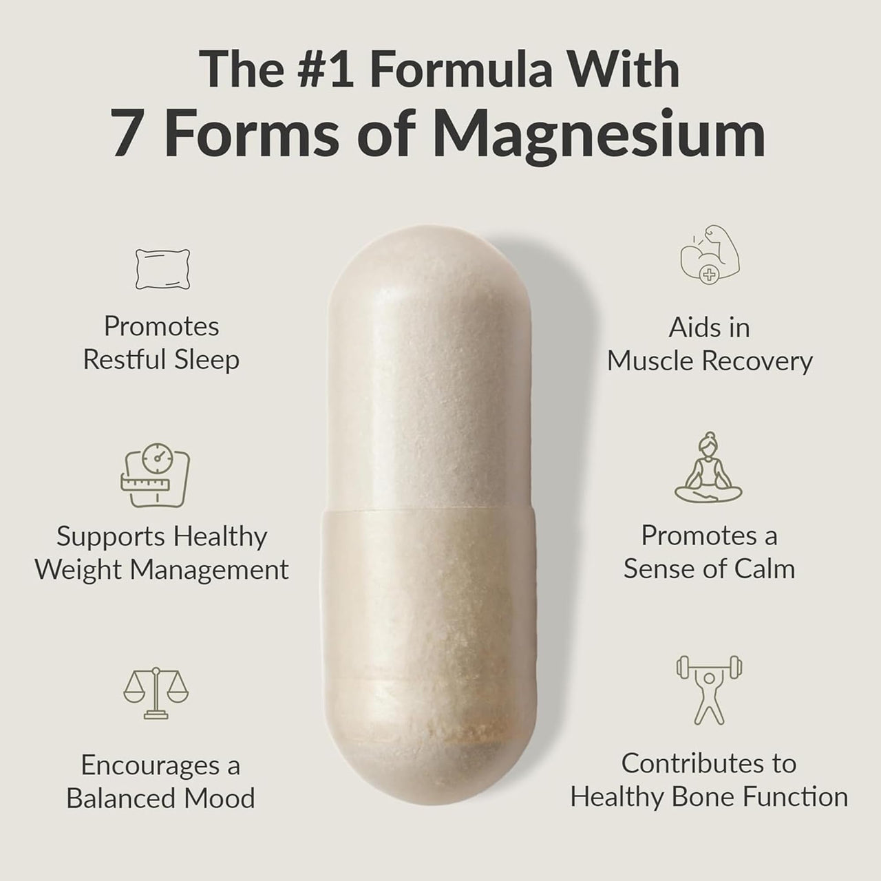 BIOptimizers Magnesium Breakthrough Supplement with 500mg - 7 Forms of Magnesium: Glycinate, Malate, Citrate, and More - Natural Support for Sleep and Cognitive Function -30 Capsules- Calming Vitamins