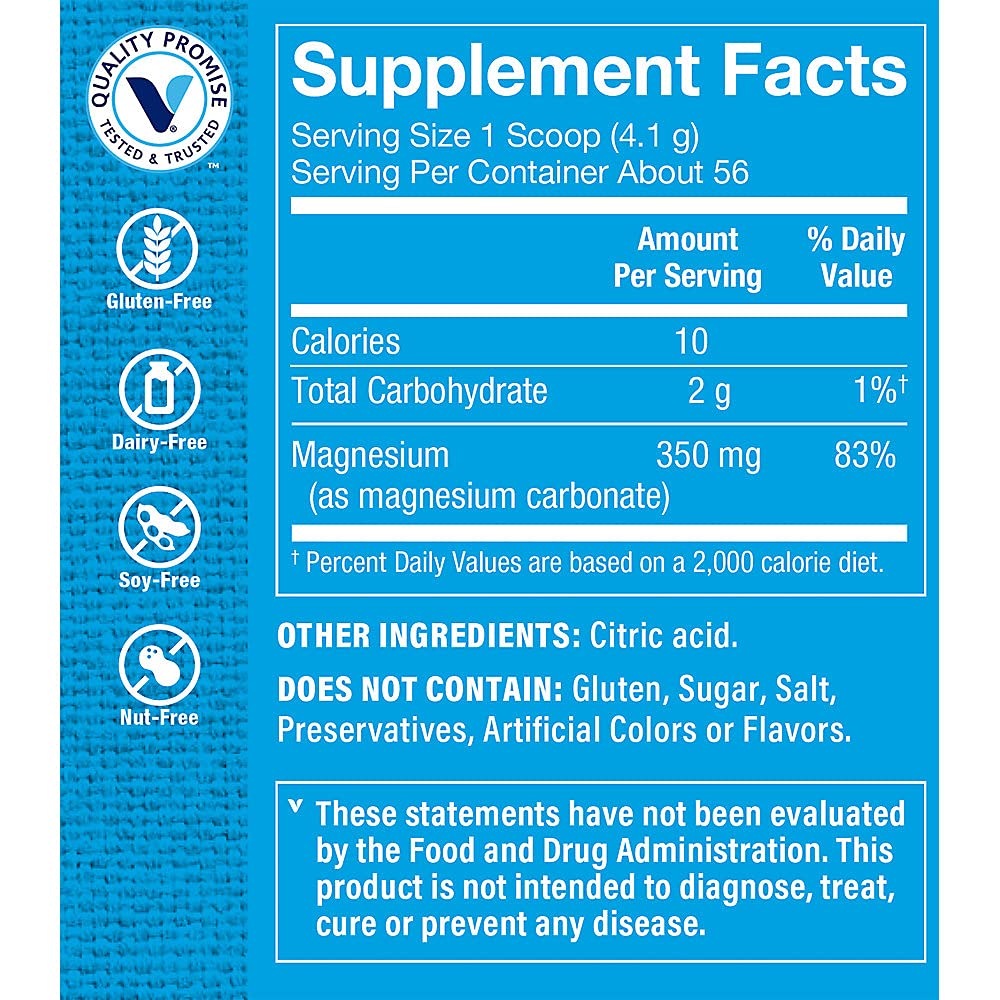 The Vitamin Shoppe Calm Zone Magnesium Mineral Powder, 325mg - Unflavored, Relaxation Drink for Muscles, Digestive & Bone Support – Natural Flavor for Calm & Regularity (8 Ounces Powder)