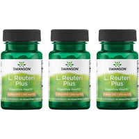 Thumbnail for Swanson L. Reuteri Probiotic Plus w/L. Rhamnosus L. Acidophilus & FOS Prebiotic Digestive Support - Promotes Gut Health w/ 7 Billion CFU per Capsule - (30 Veggie Capsules) (3 Pack)