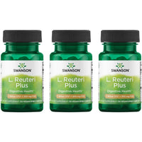 Thumbnail for Swanson L. Reuteri Probiotic Plus w/L. Rhamnosus L. Acidophilus & FOS Prebiotic Digestive Support - Promotes Gut Health w/ 7 Billion CFU per Capsule - (30 Veggie Capsules) (3 Pack)