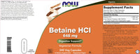 Thumbnail for Now Betaine HCl 648mg 240 Veg Capsules (Pack of 2) - Digestive Enzymes Supplement - Enhanced with Pepsin Protease for Protein Digestion Support
