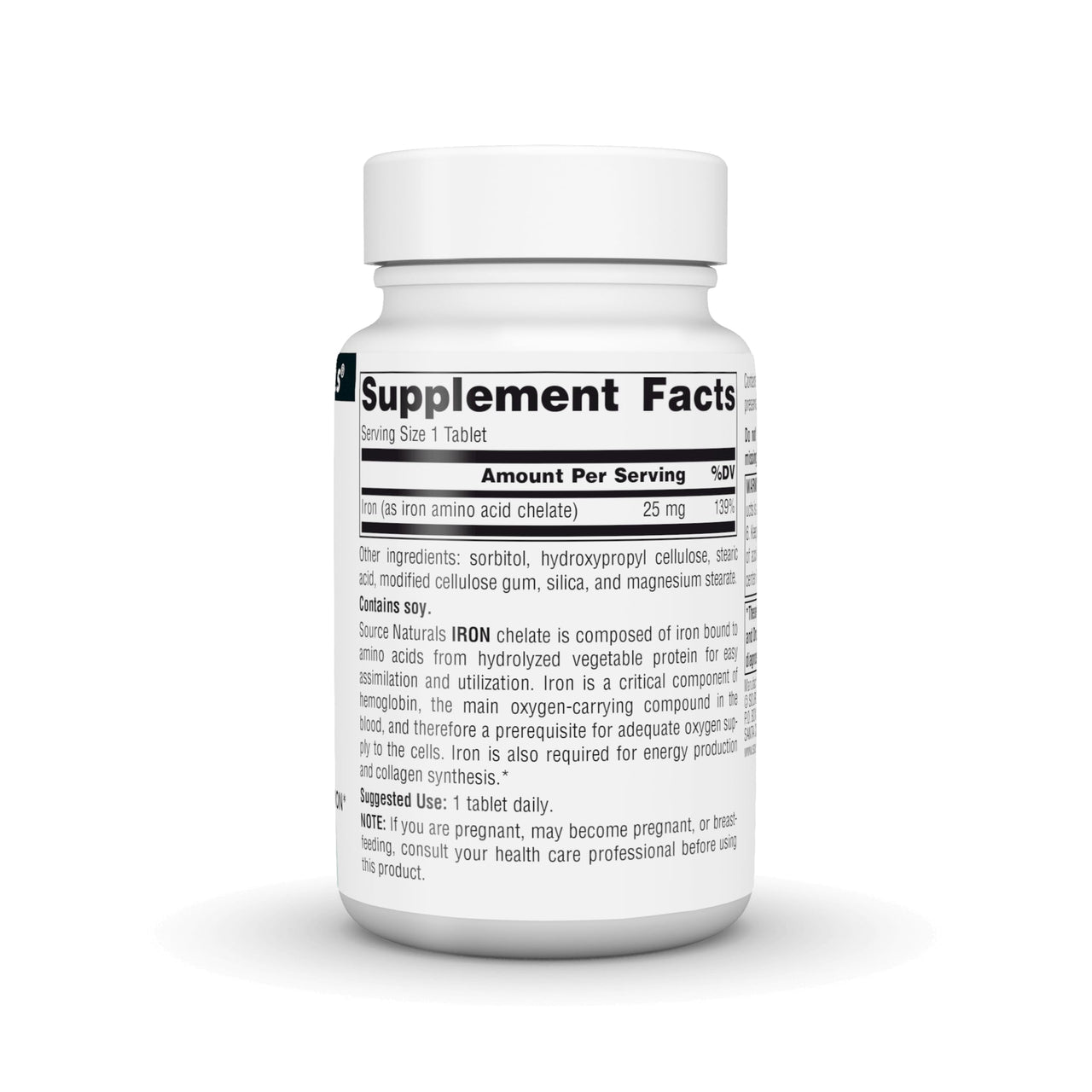 Source Naturals Iron, Amino Acid Chelate - Dietary Supplement that Supports Energy Production - 100 Tablets