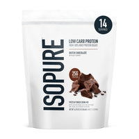 Thumbnail for Isopure Low Carb 100% Pure Whey Isolate Protein Powder, Gluten Free, With Vitamins, Dutch Chocolate, 25g Protein Per Serving, 1 Lb, 14 Servings (Packaging May Vary)