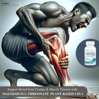 Thumbnail for Kappa Nutrition Powered by Magbrain™ Magnesium L-Threonate Plant-Based, 150 Vegan Capsules, 420mg Elemental Magnesium (3 Capsules) from 2,253mg, Brain, Sleep & Muscle Support.