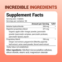 Thumbnail for Dr. Berg Advanced Digestive Enzymes with Apple Cider Vinegar - Includes Digestive Health Ingredients Like Betaine Hydrochloride (HCI), Ginger Root & Peppermint Leaf - 180 Tablets
