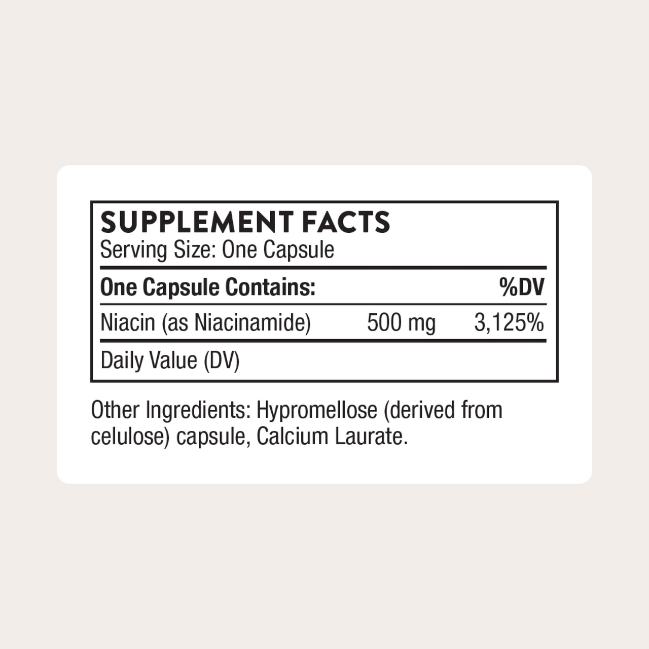 THORNE - Niacinamide - Non-Flushing Form of Vitamin B3 - Supports Skin Health & Provides Cellular Protection* - Niacin Supplement - Third-Party Certified - Gluten, Dairy & Soy-Free - 180 Capsules