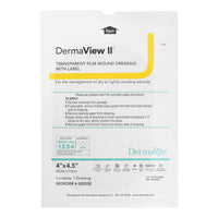 Thumbnail for DermaRite's DermaView II Transparent Film Dressing with Border - Frame Style Delivery, Sterile, Individually Wrapped, 4 in. x 4-1/2 in., 1 Count, 50 Packs, 50 Total