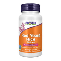 Thumbnail for NOW Foods Supplements, Red Yeast Rice 600 mg, Made with Organic Red Yeast Rice, 60 Veg Capsules