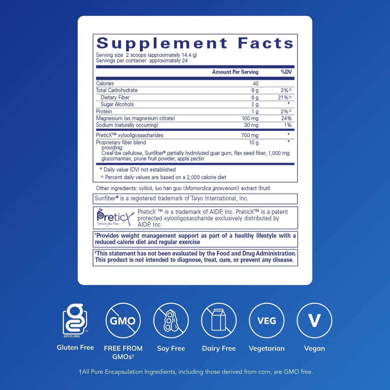 Pure Encapsulations PureLean Fiber | Powdered Blend of Soluble and Insoluble Fibers and Probiotics to Promote Microflora Balance and GI Function* | Supports Healthy Digestion* | 12.2 Ounces*