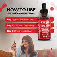 Thumbnail for Clean Nutra Cayenne Pepper Drops Supplement Liquid + Hawthorn Berry, Vitamin D3 K2 Beet Root Powder, Ceylon Cinnamon, Turmeric Curcumin, Organic Panax Ginseng, Berberine Extract 1 Pack