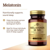 Thumbnail for Solgar Melatonin 10 mg Clinically Studied Ingredient, Helps Promote Relaxation & Sleep, Suitable for Vegans, 60 Tablets