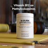 Thumbnail for Codeage M-Burn Optimized Supplement - Decaffeinated Green Tea Std. to 50% EGCG, Berberine, Akkermansia, Vitamin B12 - Probiotics - Vitamins - 60 Capsules