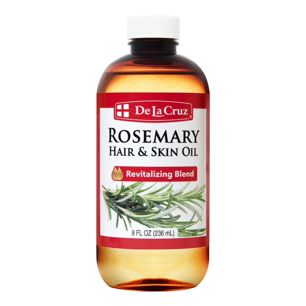 De La Cruz Rosemary Oil Blend Moisturizer 2 fl oz + 8 fl oz Bundle with Castor, Avocado, & Olive - Rosemary Oil for Hair and Skin – Topical Use Only