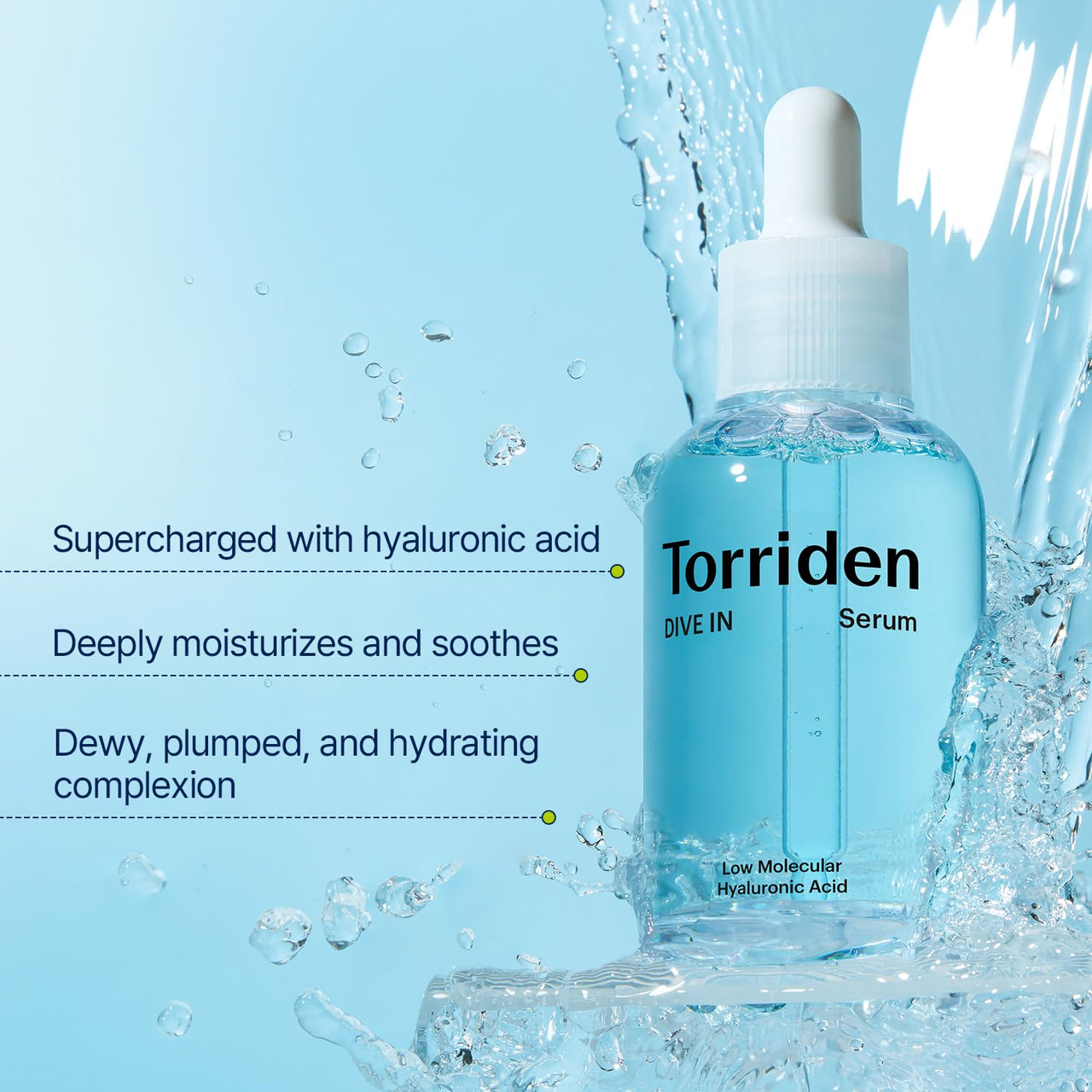 Torriden DIVE IN Serum 1.69 fl oz + refill pouch 1.69 fl oz | Deep Hydration to Get Glow Skin | Hyaluronic Acid, Panthenol, Allantoin | Korean Facial Serum