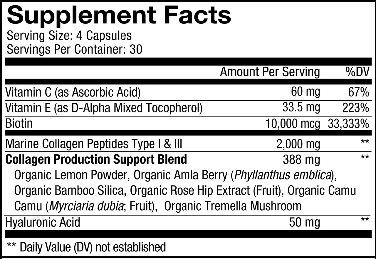 Codeage Marine Collagen Peptides – Hydrolyzed Fish Collagen Protein Supplement, 10,000mcg Biotin Collagen, Vitamin C, E, Hyaluronic Acid Amino Acid - Hair, Skin, Joint, Wild-Caught Fish - 2 Pack