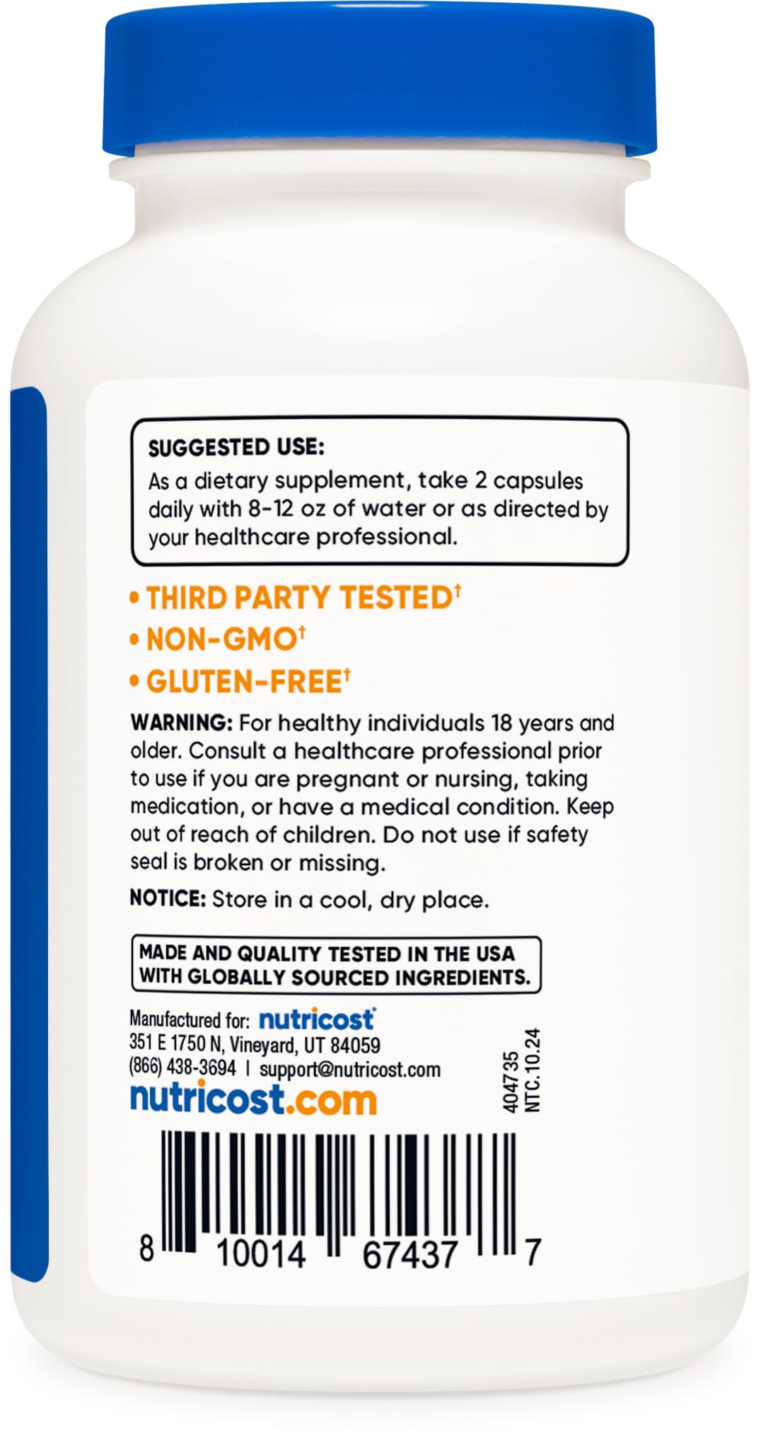 Nutricost Strontium Capsules 750mg, 120 Capsules - Vegetarian, Non-GMO, Gluten Free