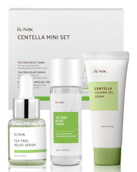 Thumbnail for iUNIK Centella Mini Set Travel-Friendly Skincare Set Ultra calming and hydrating for sensitive skin - Tea Tree Relief Toner,Serum, Centella Calming Gel Cream