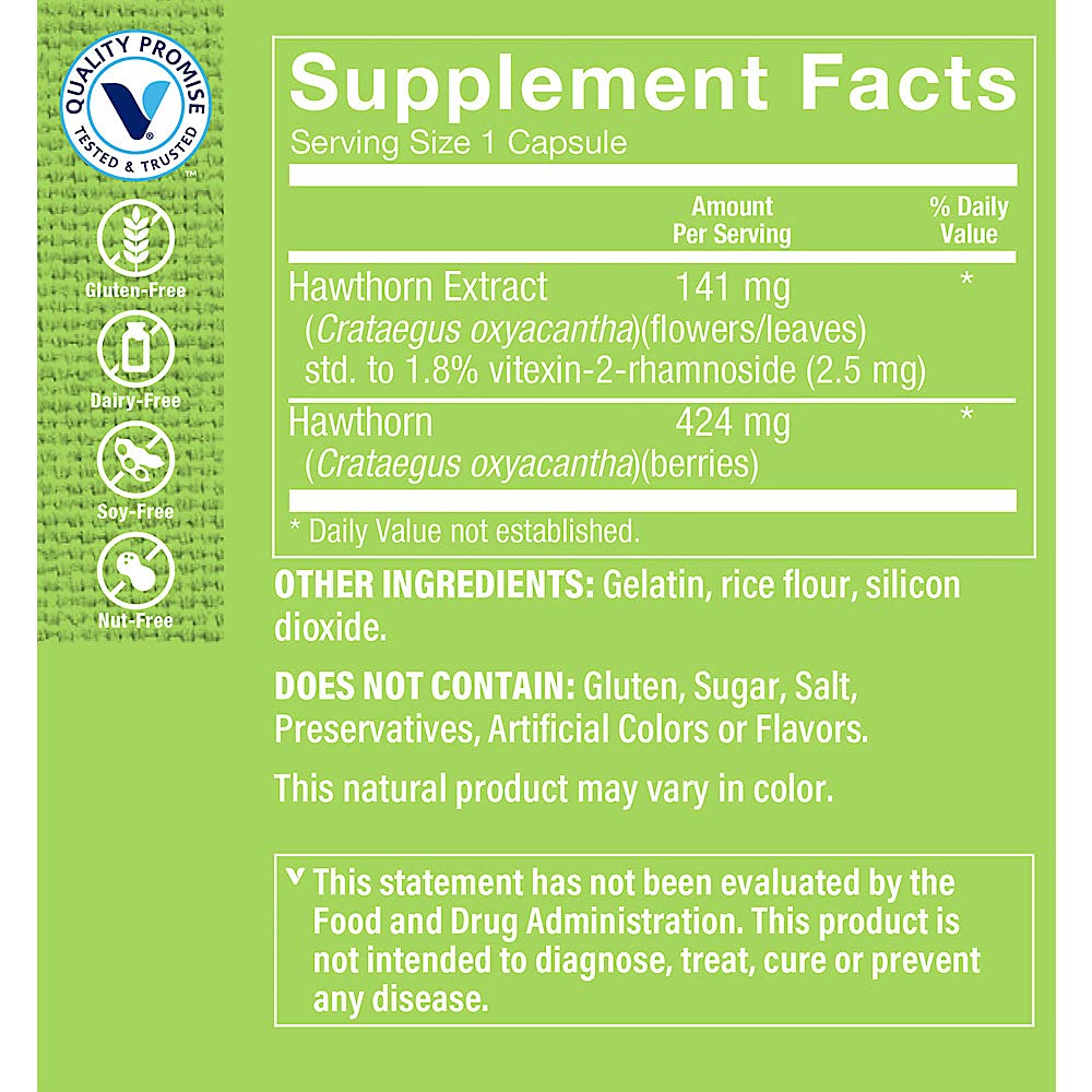 The Vitamin Shoppe Hawthorn Extract, with Standardized and Whole (300 Capsules)