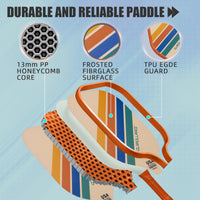Thumbnail for Pickleball Paddles Set of 2 Pickleball Rackets,USAPA Approved Pickleball Set of 2 Pickle Ball Paddles,Fiberglass Surface & PP Honeycomb Core,Breathable Handle,4 Indoor & Outdoor Balls,1 Duffel Bag