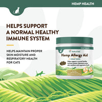 Thumbnail for NaturVet Hemp Allergy Aid Plus Hemp Seed Soft Chews for Cats, 60 ct, Made in The USA