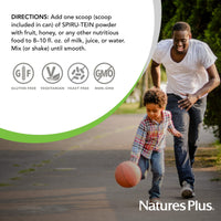 Thumbnail for NaturesPlus SPIRU-TEIN Simply Natural, Original Vanilla - 0.81 lb - Unsweetened Plant-Based Protein Shake - Non-GMO, Vegetarian, Gluten Free - 16 Total Servings