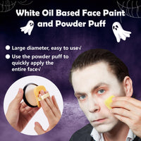 Thumbnail for Halloween Joker Clown Makeup Kit - Joker Make Up Kit Includes White Red Black Blue Oil Based Face Body Paint and 20g Green Temporary Hair Color Wax, Powder Puff and 3 Blue Brushes, for Joker Cosplay
