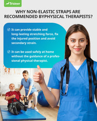 Thumbnail for Trideer Stretching Strap Yoga Strap Physical Therapy for Home Workout, Exercise, Pilates and Gymnastics, 10 Loops Non-Elastic Stretch Bands with Aesthetic Packaging for Women & Men (Black)