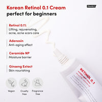 Thumbnail for FRANKLY Retinol 0.1% Cream, 1.01 fl oz - Beginner Retinol | Night Cream | with Ceramides & Natural Ginseng | Anti-aging, Wrinkles Care, Reduces Congestion and hyperpigmentation | Korean Skin Care