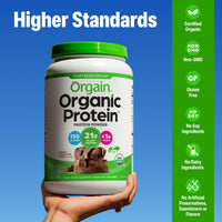 Thumbnail for Orgain Organic Vegan Protein Powder, Creamy Chocolate Fudge - 21g Plant Protein, 6g Prebiotic Fiber, Low Net Carb, No Lactose Ingredients, No Added Sugar, Non-GMO, For Shakes & Smoothies, 2.03 lb