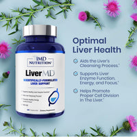 Thumbnail for 1MD Nutrition LiverMD - Liver Support Supplement | Siliphos Milk Thistle Extract & NAC - Supports Healthy Energy, Immunity & Overall Health - Liver Cleanse & Support | 60 Capsules