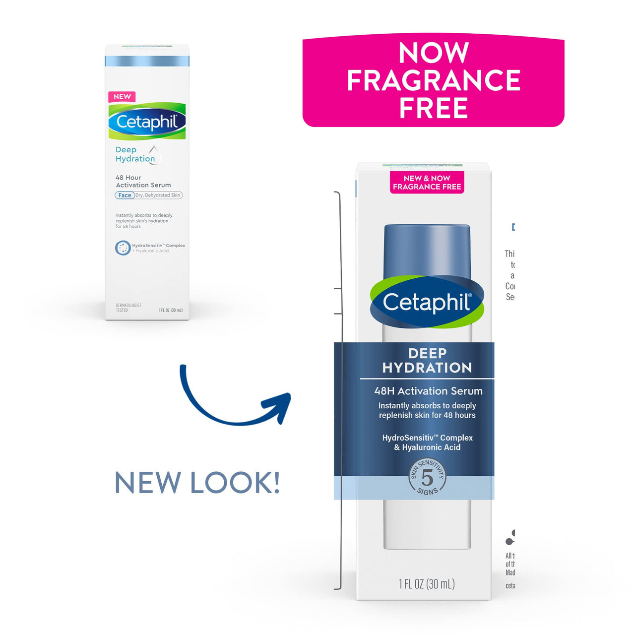 Cetaphil Deep Hydration 48Hr Activation Serum, 1 fl oz, 48 Hr Face Moisturizer for Dry, Sensitive Skin, With Hyaluronic Acid, Vitamin E & B, Dermatologist Recommended Sensitive Skincare Brand