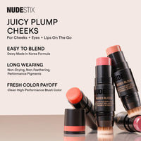 Thumbnail for Nudestix Nudies Bloom All Over Dewy Color – 3-in-1 Cream Blush Stick for Cheeks, Eyes & Lips with Built-In Brush | Sheer, Glossy Finish | Vegan, Long-Wear, Multi-Use Makeup (Bohemian Rose)