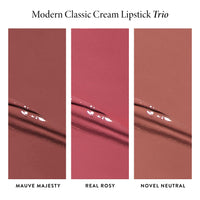 Thumbnail for LAURA GELLER NEW YORK Modern Classic Cream Lipstick Trio - Mauve Majesty, Real Rosy, Novel Neutral