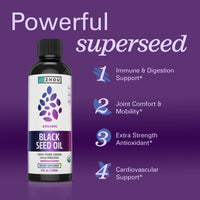 Thumbnail for Zhou Organic Black Seed Oil - Black Cumin Seed Oil Cold Pressed, Nigella Sativa, Pure Unrefined Blackseed Liquid, Premium Supplement for Health with Thymoquinone, Omega 3 6 9 - 8 Fl Oz (Pack of 1)