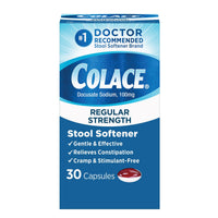 Thumbnail for Colace Stool Softener 100 mg, 30 Capsules, Constipation Relief, Docusate Sodium, Gentle Docusate, Stimulant-Free, Regular Strength, #1 Doctor Recommended Stool Softener Brand