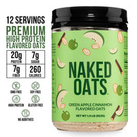 Thumbnail for Naked Oats - Apple Cinnamon Overnight Oats, 20g Whey Protein, Gluten-Free Oatmeal Instant Breakfast or Shake, High Protein Oatmeal, High Fiber Breakfast Shake, Non GMO, No Soy - 12 Servings