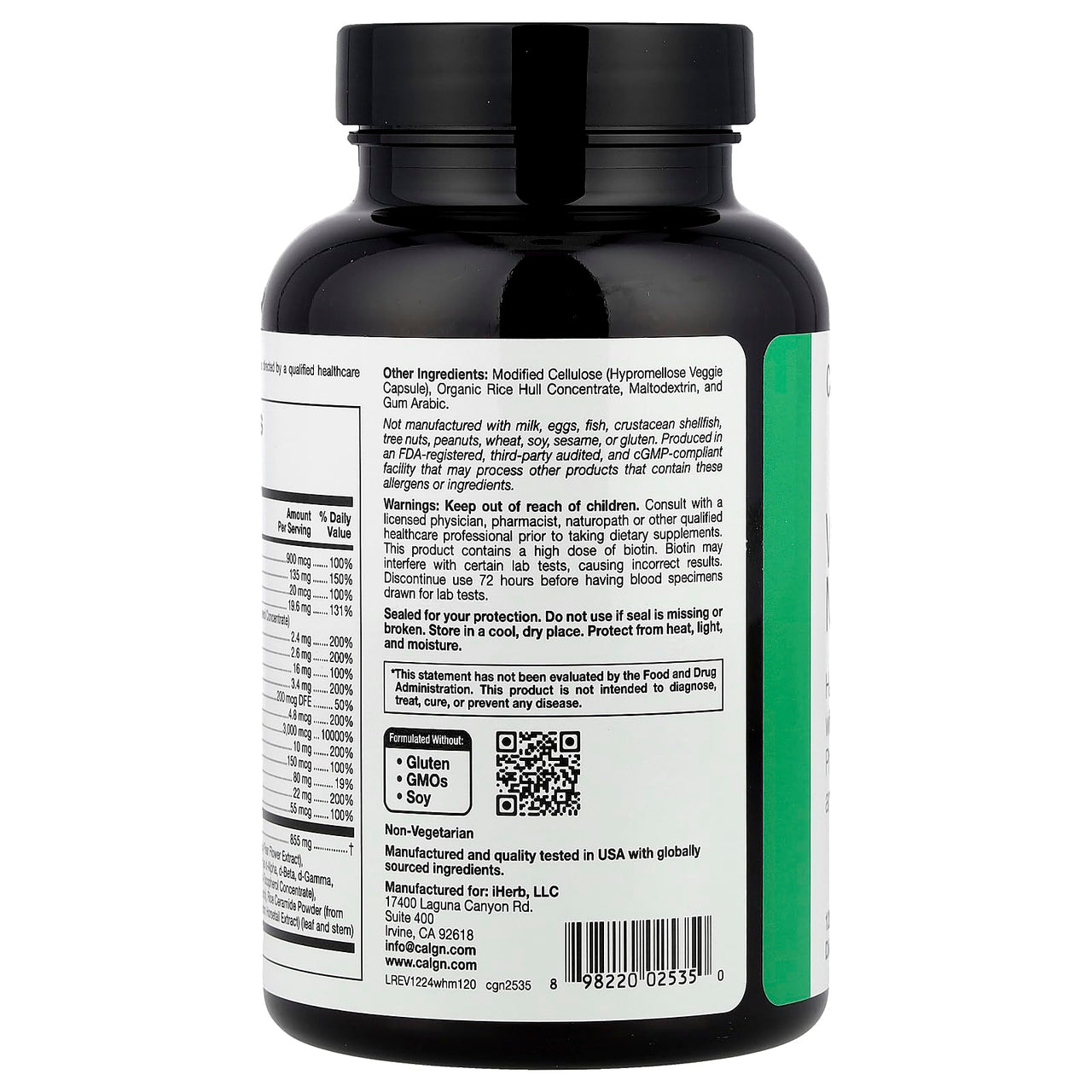 California Gold Nutrition Beauty, Women's Hair Multivitamin, 120 Veggie Capsules