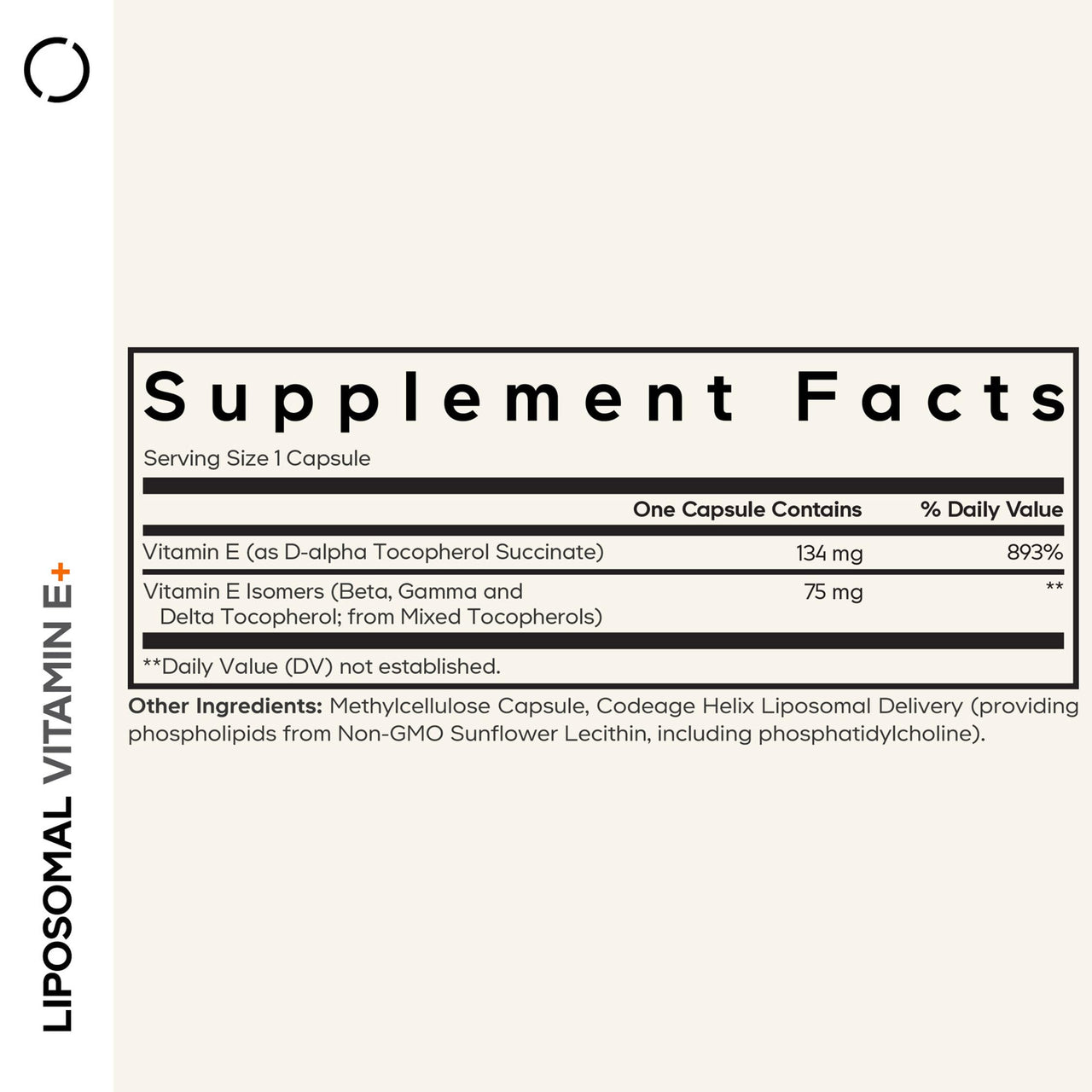 Codeage Liposomal Vitamin E Supplement - All Vitamin E Tocopherols - 3-Month Supply - Alpha Tocopherols, Beta, Gamma, and Delta - Liposomal Mixed Tocopherols - Non-GMO Phospholipid - 90 Capsules