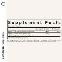 Thumbnail for Codeage Liposomal Vitamin E Supplement - All Vitamin E Tocopherols - 3-Month Supply - Alpha Tocopherols, Beta, Gamma, and Delta - Liposomal Mixed Tocopherols - Non-GMO Phospholipid - 90 Capsules