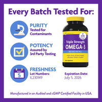 Thumbnail for InnovixLabs Triple Strength Omega 3 Supplement, Burpless Fish Oil for Women and Men - 900 mg EPA & DHA, Brain & Joint Support, Award Winning & Third-Party Tested, 200 Softgels