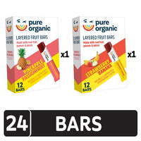 Thumbnail for Pure Organic Layered Fruit Bars, Gluten Free, Vegan Fruit Snacks, Variety Pack, 12.4oz Box (48 Bars) (Pack of 4)