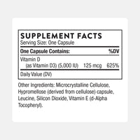 Thumbnail for THORNE - Vitamin D-5000 - Vitamin D3 Supplement - Support Healthy Bones, Teeth, Muscles, Cardiovascular & Immune Function* - NSF Certified for Sport - Gluten-Free, Soy-Free - 60 Servings